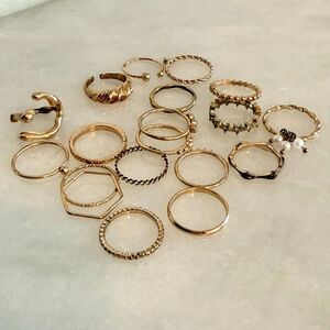 Lot of 19 Altar'd State Various Statement Ring Set Gold-tone Multi-sizes